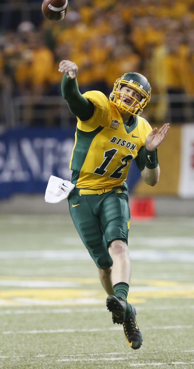 North Dakota State’s Easton Stick stepped in for Carson Wentz last season and guided the Bison to a perfect 8-0 record as a starter. (David Samson / David Samson The Fargo Forum)