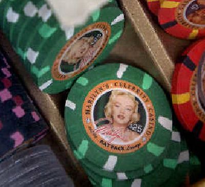 
Small cases of chips from Marilyn's on Monroe went for $100 at auction, and large racks, about 2,100 chips, went for over $500.
 (The Spokesman-Review)