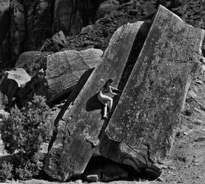 
This and other photos in the 2007 Stone Nudes calendar feature bare climbers in natural rock and mountain settings. 
 (Photo by Dean Fidelman / The Spokesman-Review)