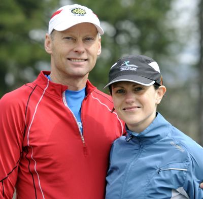 Eric and Rachel Johnson, shown Friday, April 6, 2012, are training for the Ironman race in Penticton Britich Columbia.  Rachel is a cancer survivor. (Jesse Tinsley / The Spokesman-Review)