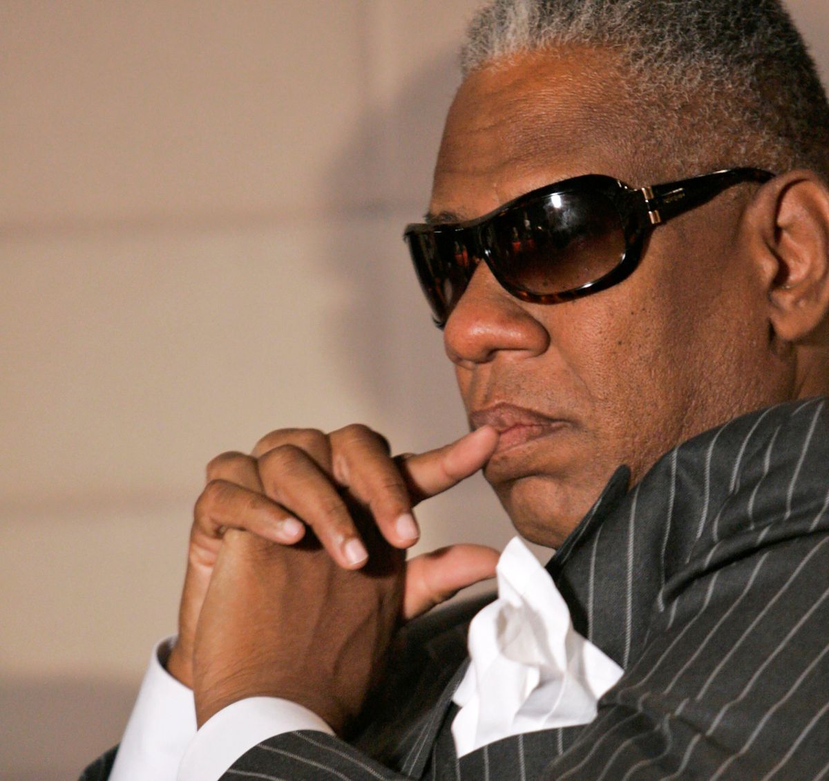 Vogue magazine editor André Leon Talley attends a panel on the lack of Black images in fashion output on Sept. 14, 2007, in New York. Talley has died at age 73. (Mary Altaffer)