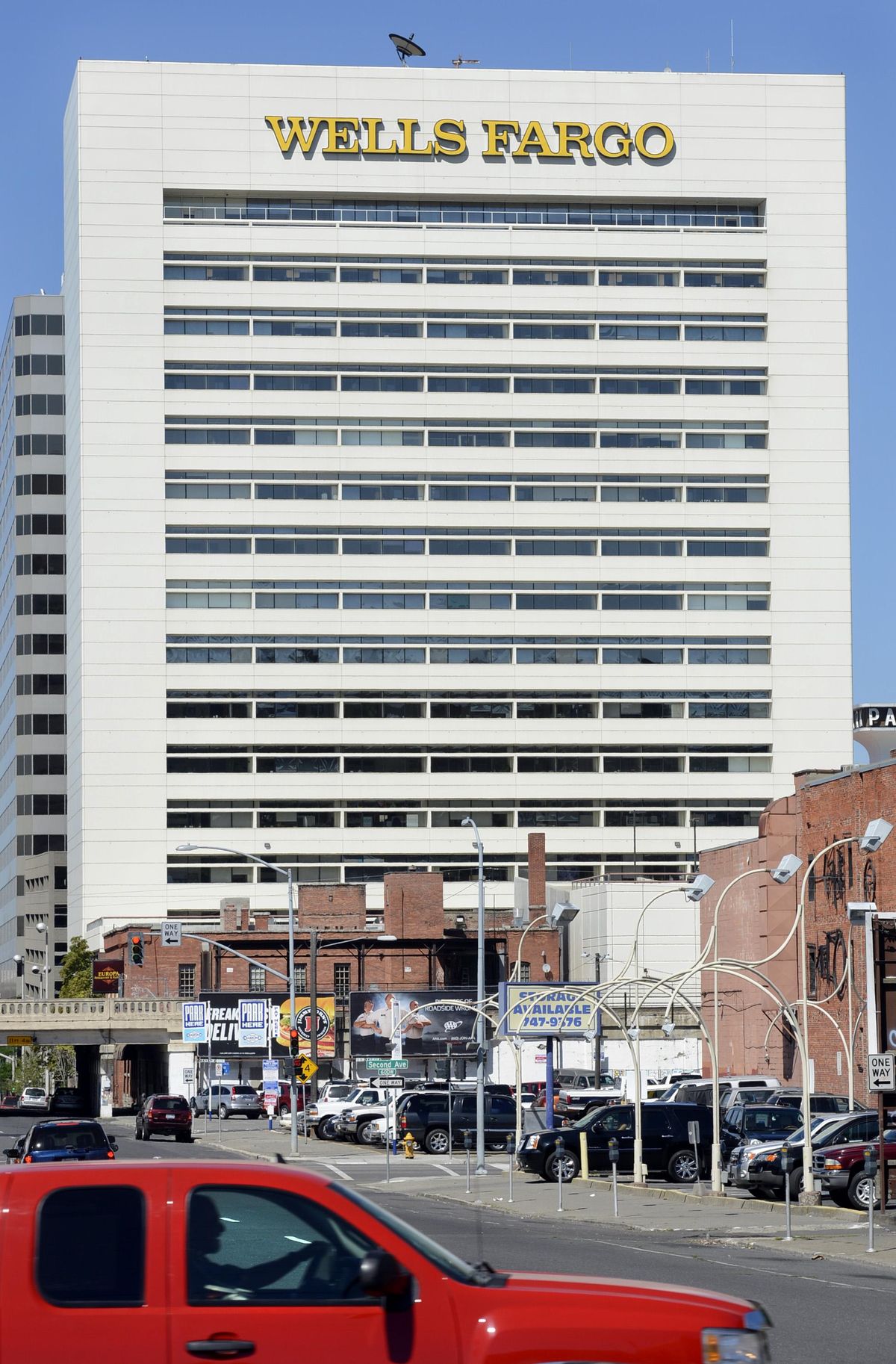 The Wells Fargo building at 601 W. First Ave. was built in 1982. (Dan Pelle / The Spokesman-Review)