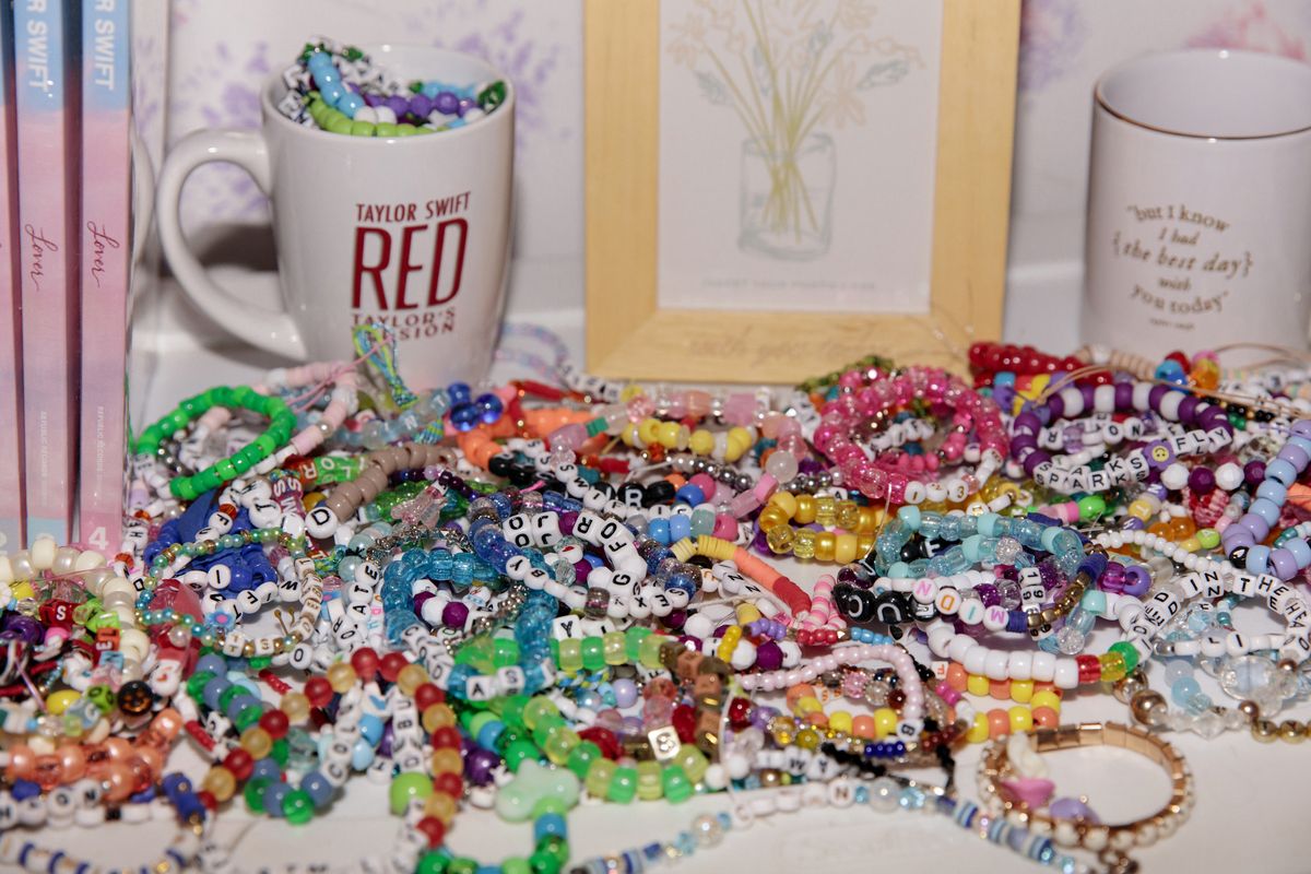 Swindall’s collection of Taylor Swift friendship bracelets. (MUST CREDIT: Kendrick Brinson for The Washington Post)  (Kendrick Brinson/For The Washington Post)
