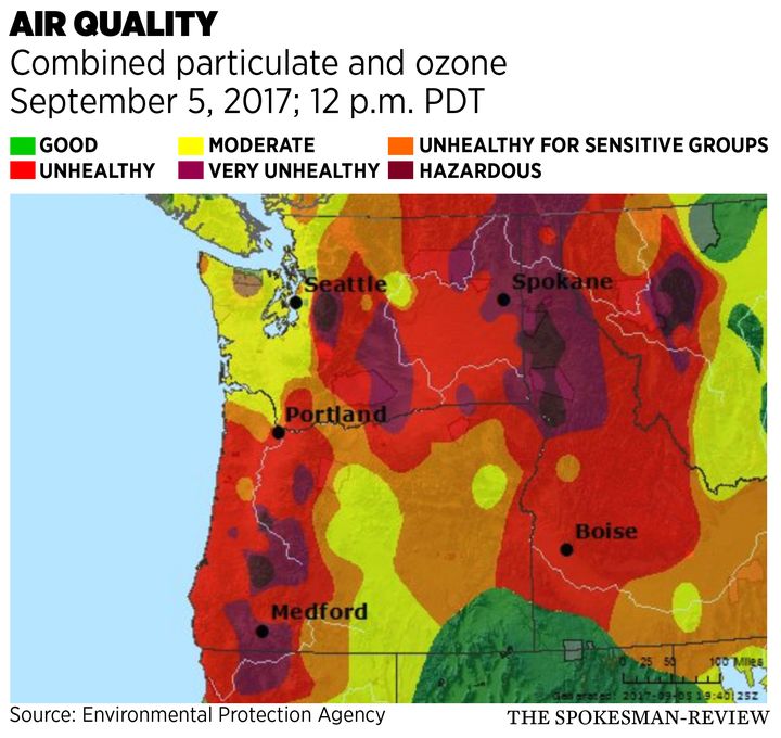 Air in Spokane hazardous as wildfire smoke fills city The Spokesman