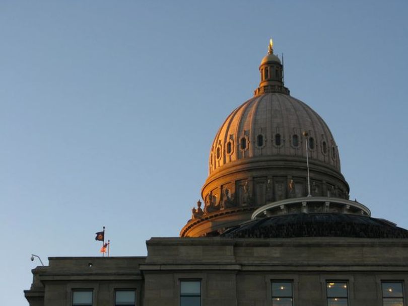 Late-afternoon sun hits the Idaho Capitol dome on Wednesday (Betsy Russell)