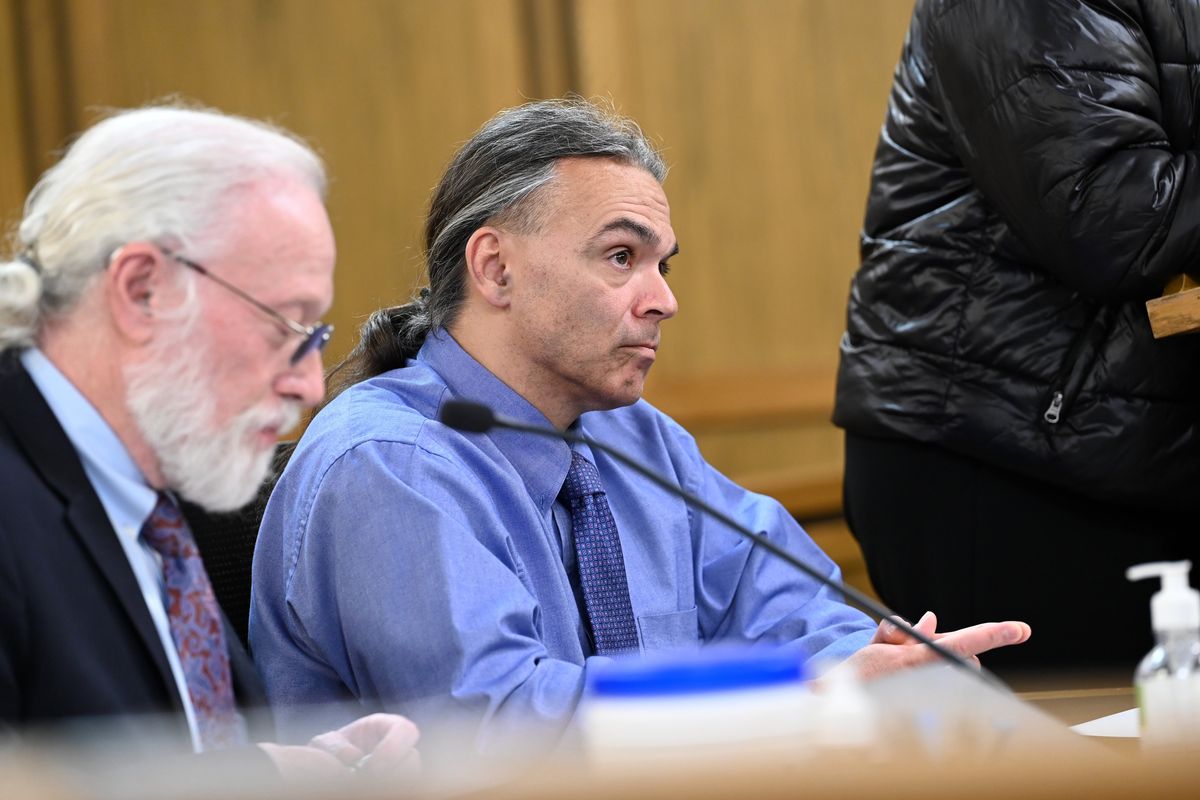 Kevin Boot, right, sits with his attorney, Jeffrey Finer, and listens as his case is discussed on Wednesday in Spokane County Superior Court.  (Jesse Tinsley/THE SPOKESMAN-REVIEW)