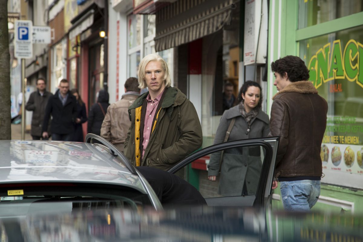 Benedict Cumberbatch plays WikiLeaks founder Julian Assange in a scene from “The Fifth Estate.”