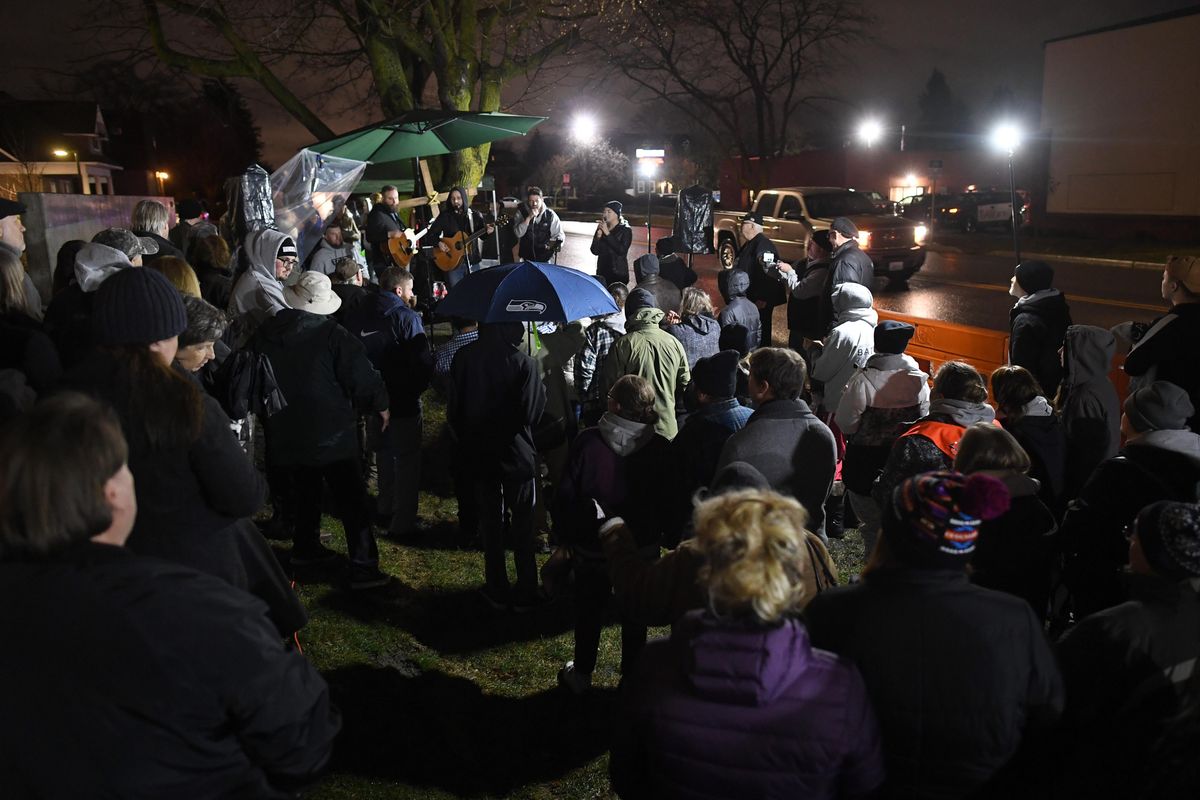 A group of anti-abortion activists organized by Covenant Church showed up Wednesday for their monthly “worship service” in front of Planned Parenthood. The group plays music that gets so loud that providers and patients complain it interrupts their appointments. (Colin Mulvany / The Spokesman-Review)