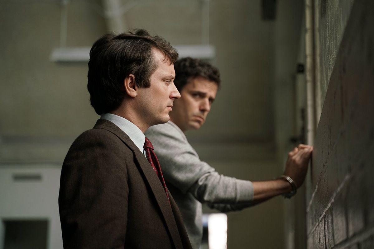 Elijah Wood, left, and Luke Kirby in "No Man of God."   (Courtesy of RLJE Films)