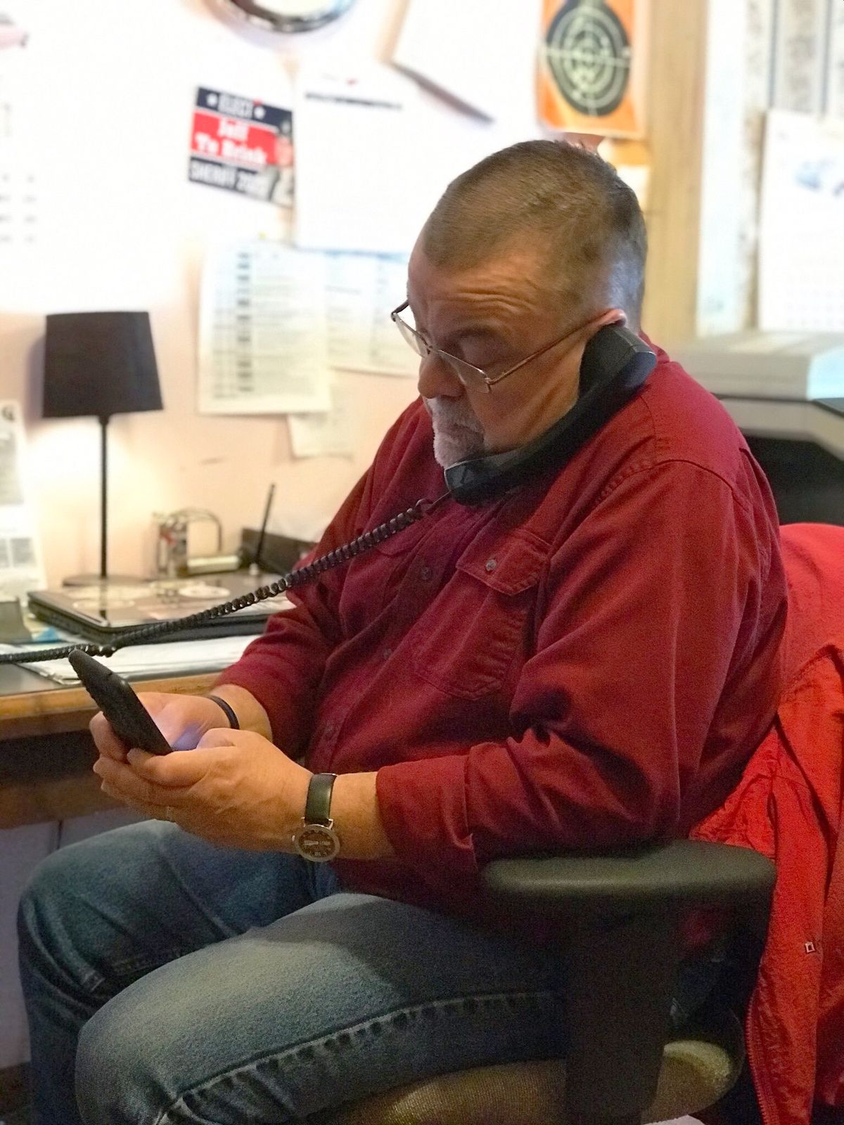 Michael Bushnell, Publisher of The Northeast News, appears in his office in Kansas City, Mo., on March 31, 2021. The paper chose to leave the front page of their March 24 issue blank to show community members what they'd miss if the newspaper folded.  (HONS)