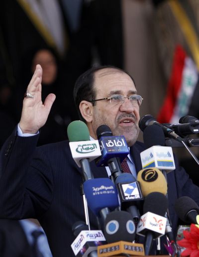 During a visit to Basra late last month, Iraqi Prime Minister Nouri al-Maliki urged citizens to vote.  (File Associated Press / The Spokesman-Review)