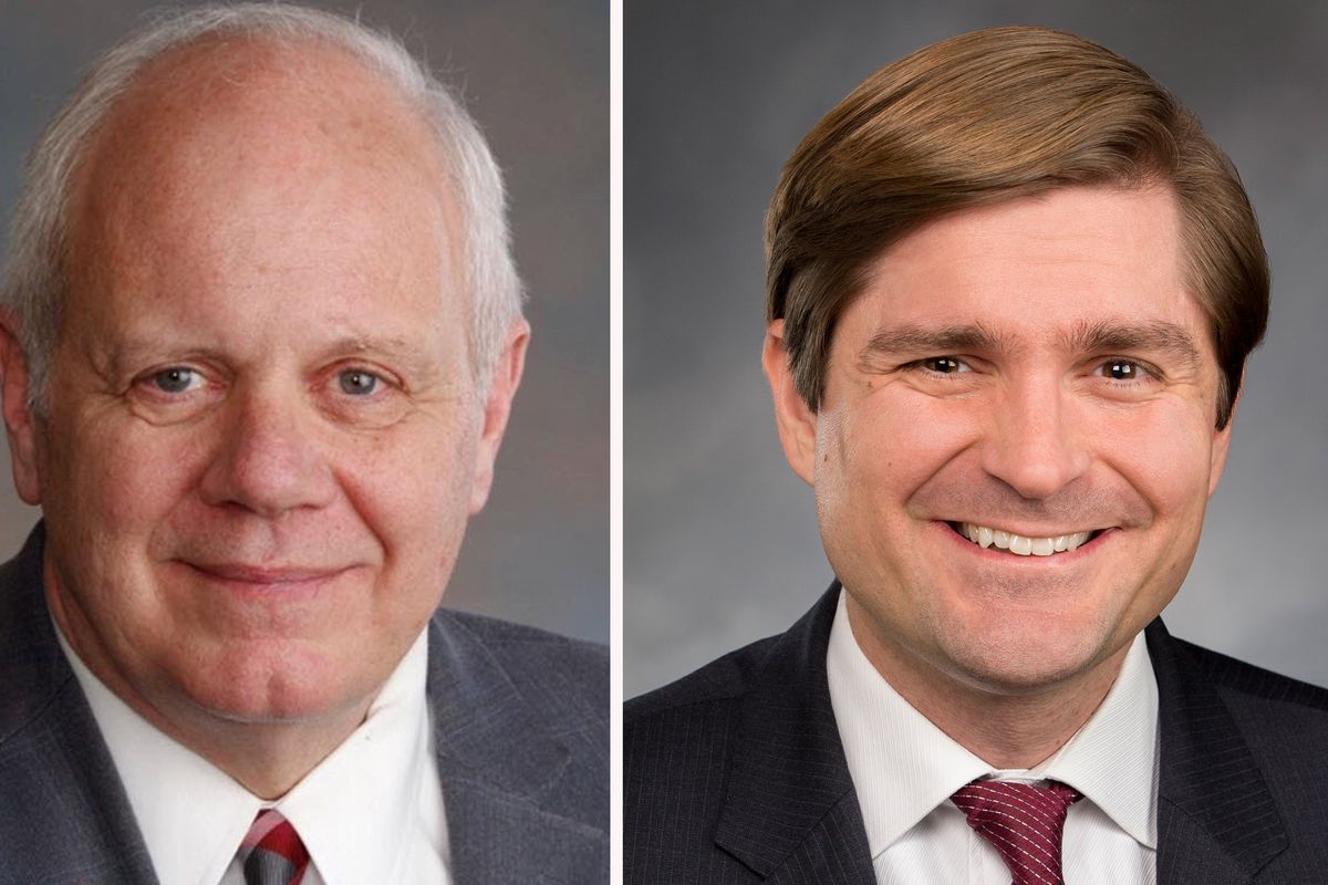 Republican incumbent Duane Davidson, left, and Democratic challenger Mike Pellicciotti are running for state treasurer.  (courtesy)