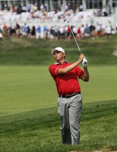 Three days after Indiana native Bo Van Pelt was left off U.S. Ryder Cup team, he shot a 64 and is tied for the lead at Crooked Stick. (Associated Press)