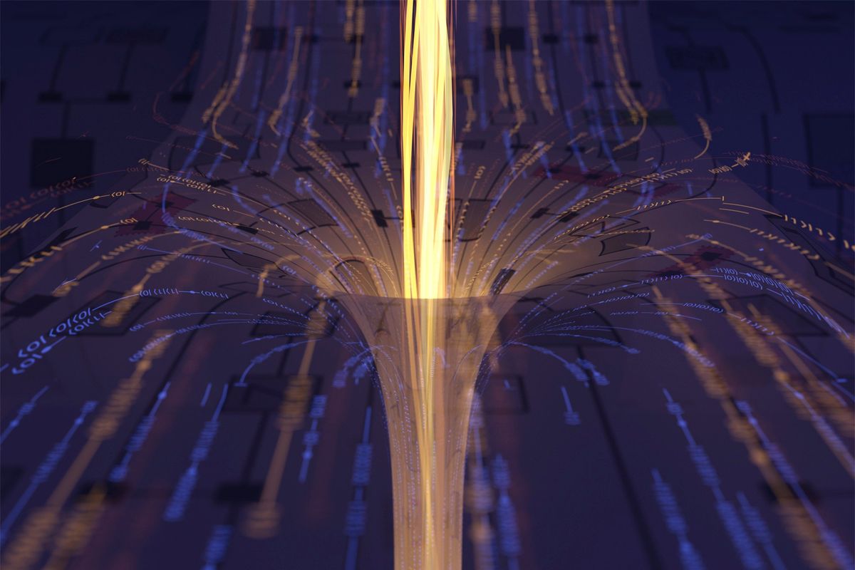 An undated photo provided by Andrew Mueller/INQNET shows a baby wormhole constructed by scientists. Scientists used a quantum computer to explore the ultimate escape route from a black hole. (Andrew Mueller/INQNET via The New York Times) -- NO SALES; FOR EDITORIAL USE ONLY WITH NYT STORY SLUGGED SCI WORMHOLE CREATION BY DENNIS OVERBYE FOR DEC. 5, 2022. ALL OTHER USE PROHIBITED --  (ANDREW MUELLER)