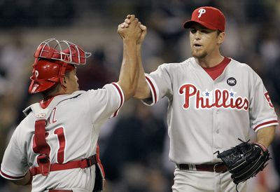 Last year’s perfection is a distant memory for Brad Lidge.  (Associated Press / The Spokesman-Review)