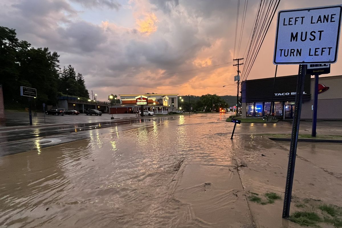 Scenes of flash flooding in the area of Wheeling, where dozens of roads are closed. MUST CREDIT: Courtesy of Wheeling West Virginia Police Department 