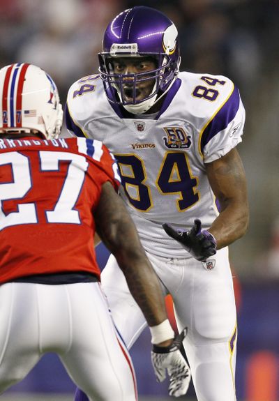 Randy Moss was released by the Minnesota Vikings on Monday.  (Associated Press)