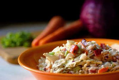 
Diane's Coleslaw, from Diane Green of Greentree Naturals in Sandpoint, is a blend of fresh produce and tangy dressing, perfect for a Labor Day barbecue.
 (Ingrid Barrentine / The Spokesman-Review)
