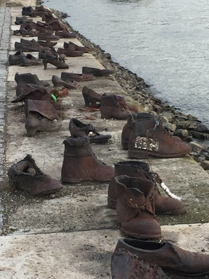 The Shoes of the Danube River in Budapest, a memorial to Jews who were murdered along the river's banks./ (Photo by Gary Graham)
