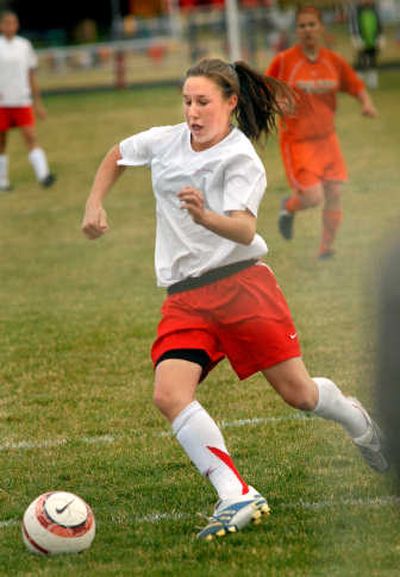 
Cheney soccer player Kellie Zakrzewski has scored 29 goals this season, 22 in Great Northern League play. 
 (Brian Plonka / The Spokesman-Review)