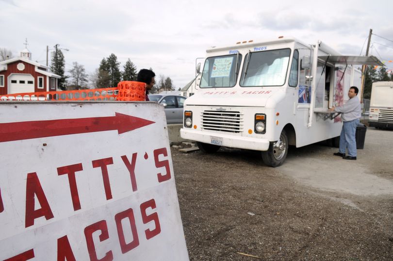 The owner of this  taco truck at Walton Avenue and Division Street was attacked while walking home late on April 1.jesset@spokesman.com (Jesse Tinsley)