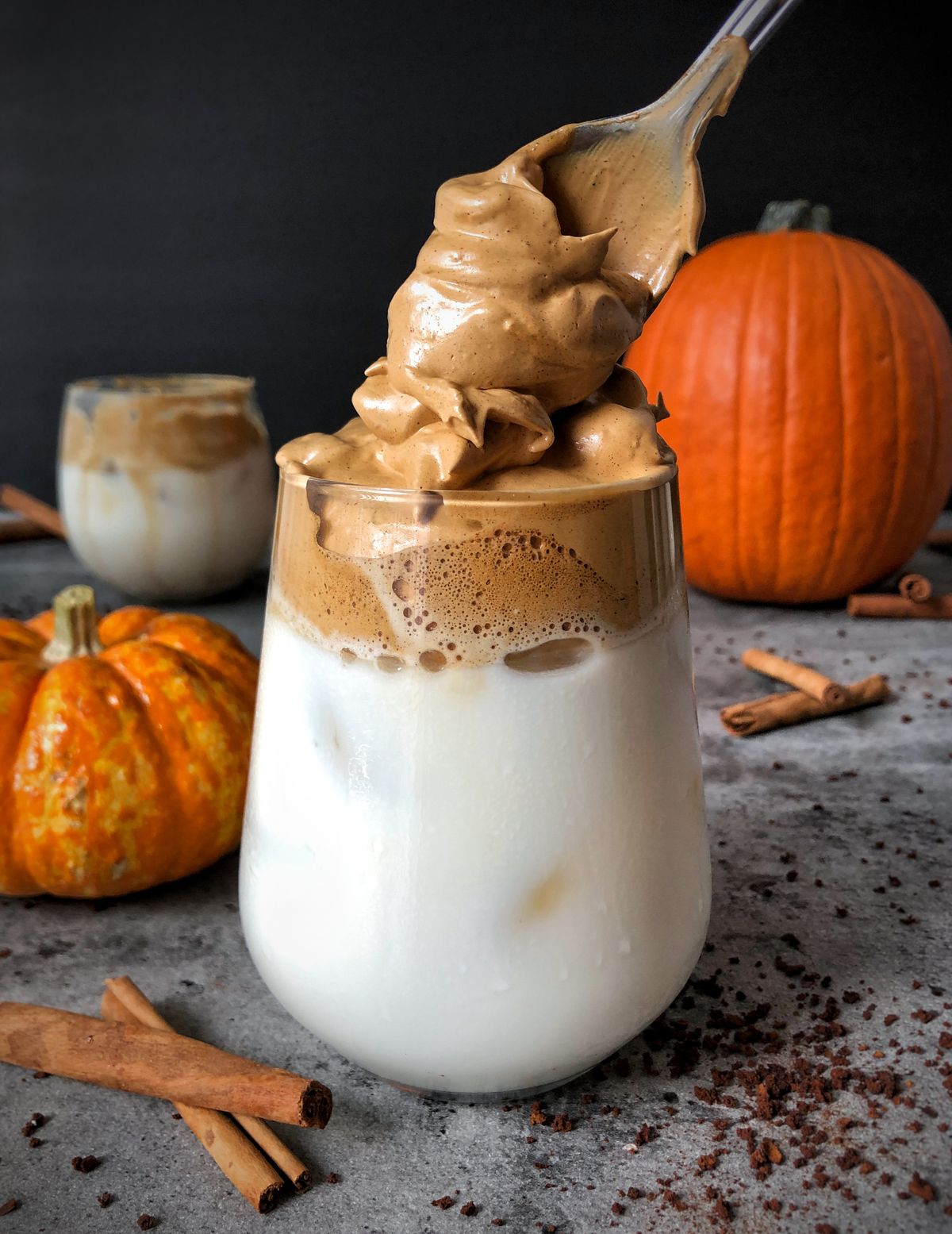 Dalgona coffee, or whipped coffee, is made by whipping equal parts instant coffee, sugar and hot water. (Audrey Alfaro/For The Spokesman-Review)