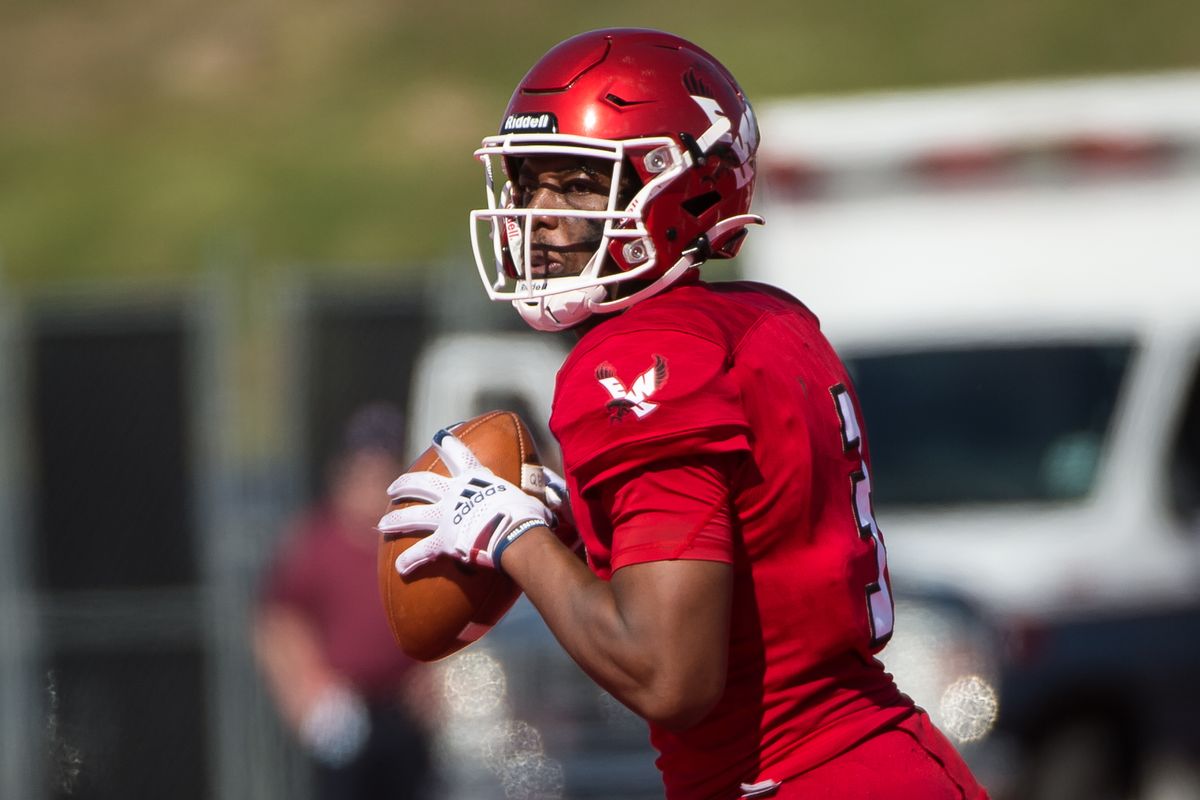 Eastern Washington University’s Eric Barriere prepares to pass against Central Washington University Sept. 11 at Roos Field in Cheney.  (Libby Kamrowski/ THE SPOKESMAN-R)