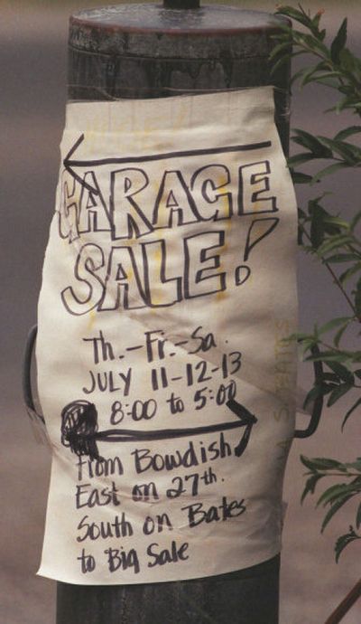 
Signs of spring and the blooming of garage-sale season are plastered all over the region. 
 (File/ / The Spokesman-Review)
