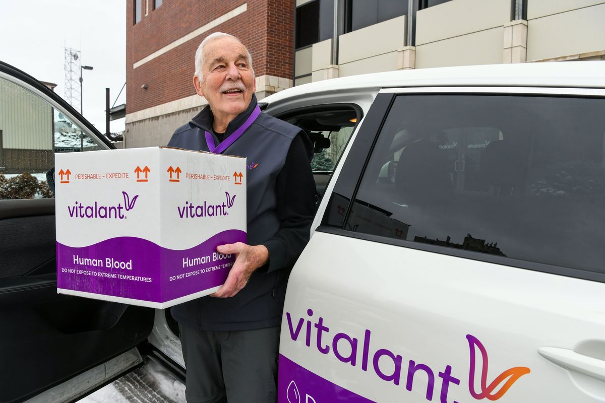 After Jim Mansfield retired, he wanted to volunteer. The 84-year-old loves to drive and began volunteering two decades ago for Spokane blood center Vitalant as a blood courier. Today, Mansfield has clocked 255,000 miles for the nonprofit in delivering donated blood supplies to rural hospitals.  (Dan Pelle/The Spokesman-Review)