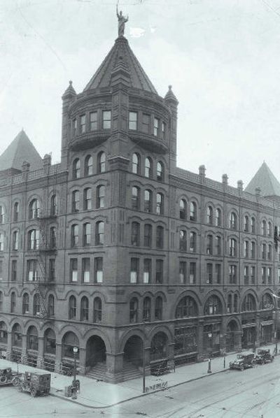 
The Auditorium theater, on the northwest corner of Main and Post, was the city's primary venue for road shows and stock company productions until its demolition in 1934. 
 (File photos/ archive / The Spokesman-Review)