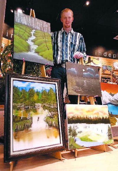 
Jeff Hudspeth, 24, lives in Colville but shows his oil paintings at Art, Music and More at the Spokane Valley Mall. He works as a forklift driver for Vaagen Brothers Sawmill.
 (J. Bart Rayniak / The Spokesman-Review)