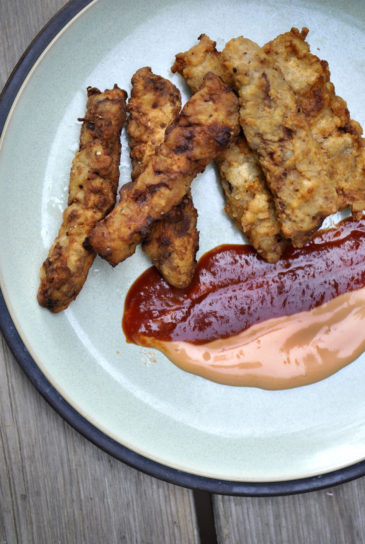 Cocktail sauce and fry sauce complement this batch of finger steaks, homemade by Shawn Vestal. (Adriana Janovich)