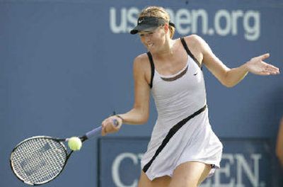 
Maria Sharapova put together a rare double shutout in her women's semifinal victory over Amelie Mauresmo. 
 (Associated Press / The Spokesman-Review)