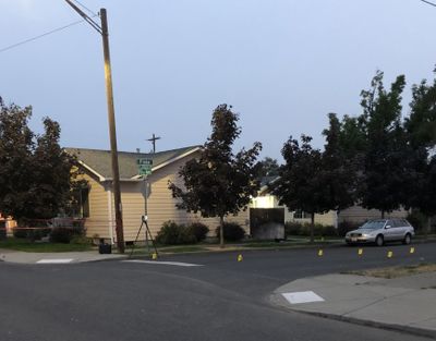 A shooting at 3104 East Fifth Avenue left a 15-year-old boy dead Thursday afternoon. It's the second death from a shooting at the address in two years, and at least the third shooting there.  (Maggie Quinlan / The Spokesman-Review)