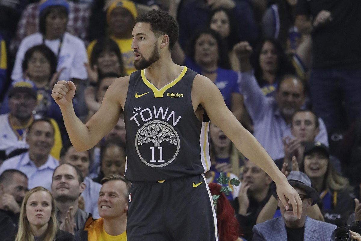 Golden State Warriors guard and former WSU star Klay Thompson is optimistic the Cougars will handle the Huskies in the Apple Cup. (Jeff Chiu / AP)