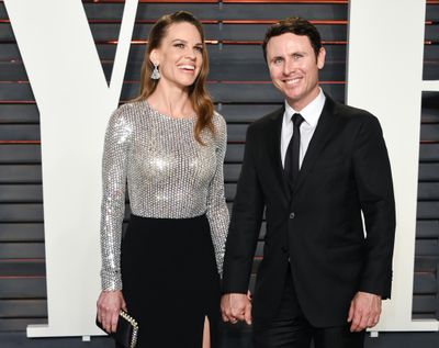 In this Feb. 28, 2016, file photo, actress Hilary Swank and Ruben Torres attend the Vanity Fair Fair Oscar Party in Beverly Hills, Calif. Swank announced Tuesday, March 22, that she is engaged to former tennis pro Ruben Torres. (Evan Agostini / Evan Agostini/Invision/AP)