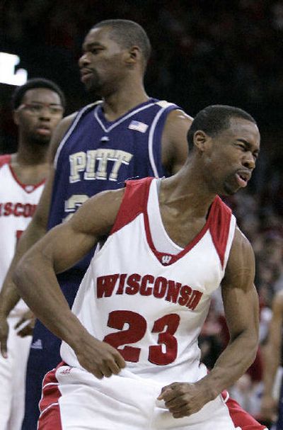 
Wisconsin's Kammron Taylor is pumped up after the Badgers upset No. 2 Pittsburgh. 
 (Associated Press / The Spokesman-Review)