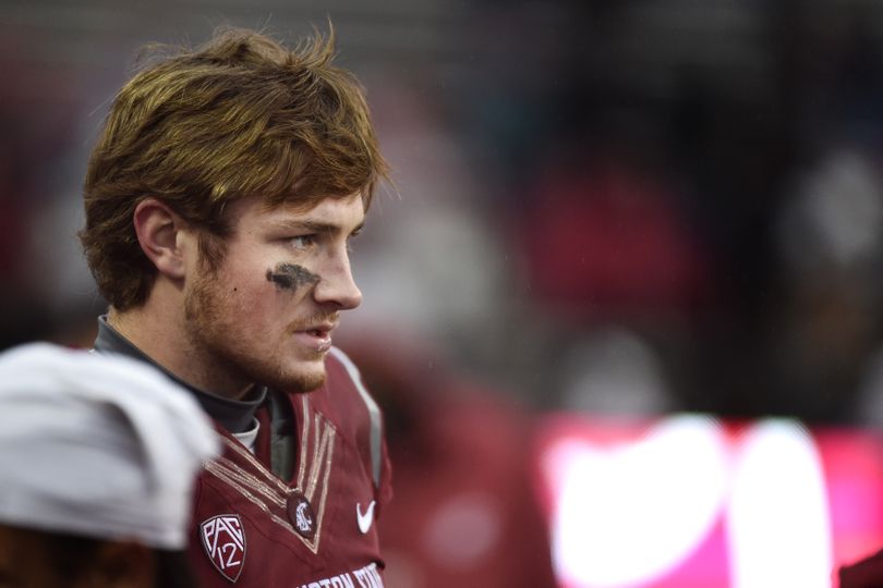 Coach Mike Leach said backup quarterback Luke Falk played “better than I think anyone would have expected” Saturday. (Tyler Tjomsland)