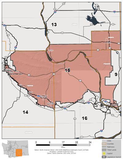 The boundaries of the 15th Legislative District.  (Courtesy)