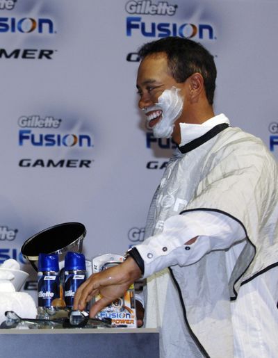 Tiger Woods will have to clean up his act before Gillette welcomes him back as a pitchman.  (File Associated Press)