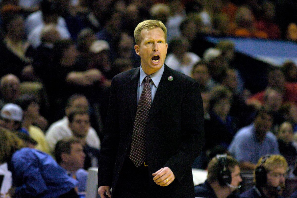 EWU coach Ray Giacoletti yells defensive instructions to his team during the Eagles