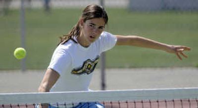 
Katrina Schwab of Mead scored two singles victories Tuesday during district play. 
 (Jesse Tinsley / The Spokesman-Review)