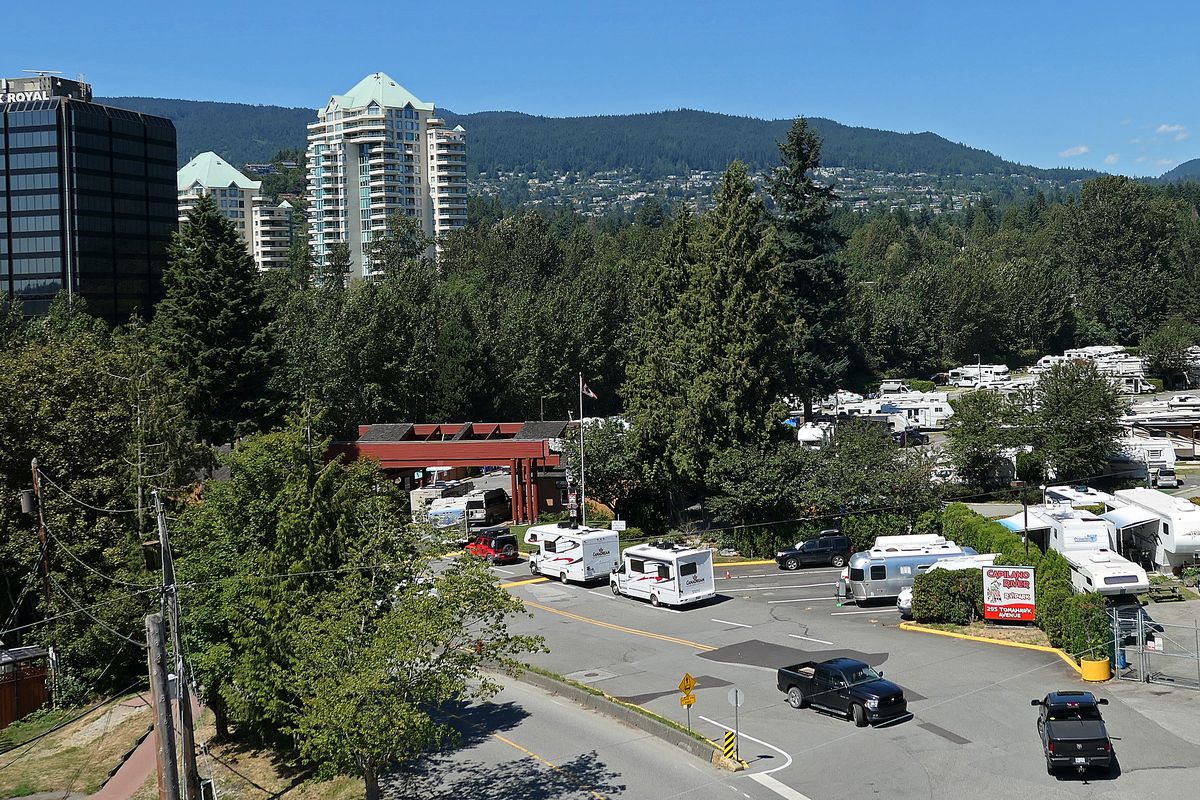A view of the Capilano River RV Park from Lions Gate Bridge.  

 (John Nelson)