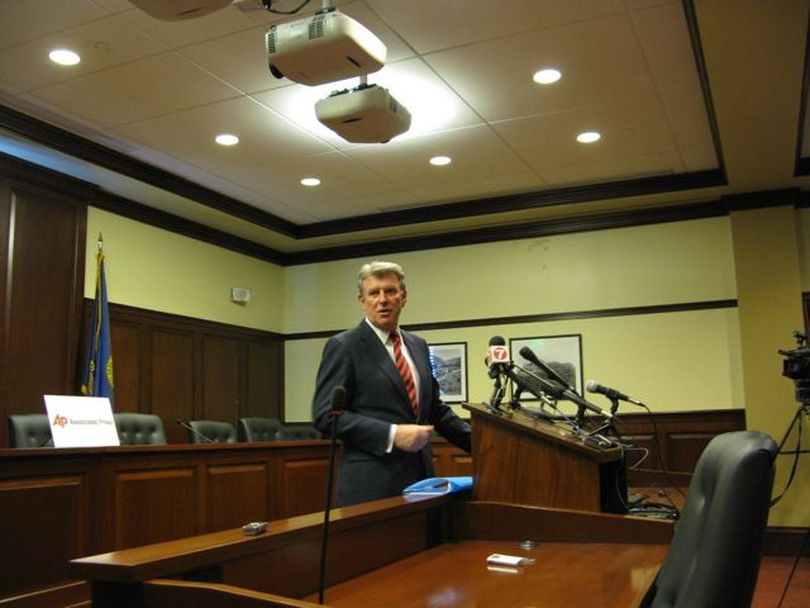 Gov. Butch Otter speaks at the AP legislative preview in Boise on Thursday (Betsy Russell)