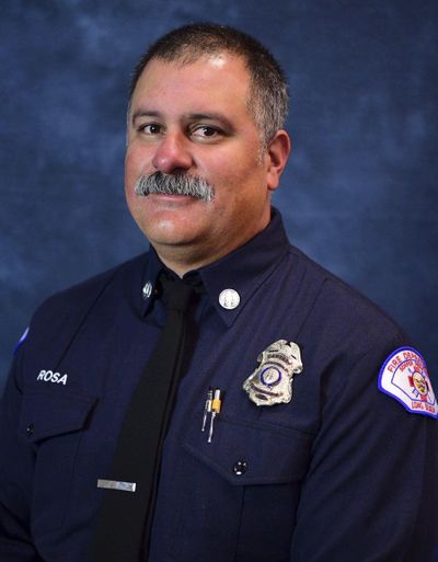This photo provided by the Long Beach Fire Department shows Long Beach Fire Department Captain David Rosa who has died from injuries sustained from a gunshot wound he sustained at an emergency incident on Monday, June 25, 2018 in Long Beach, Calif. (Associated Press)