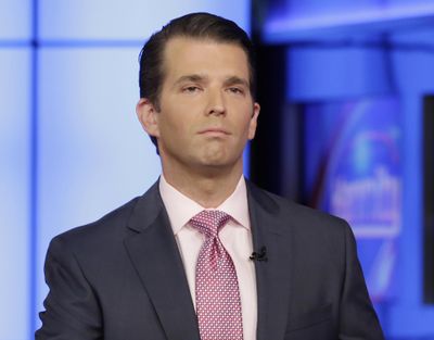 In this July 11, 2017, photo, Donald Trump Jr. is interviewed by host Sean Hannity on his Fox News Channel television program, in New York. (Richard Drew / Associated Press)