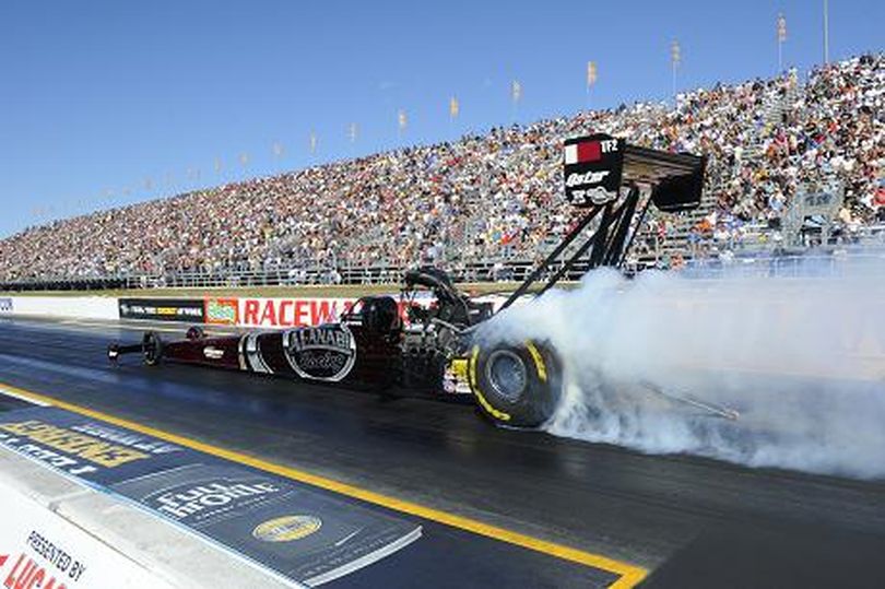 Larry Dixon on his way to a record setting afternoon at U.S. Nationals. (Photo courtesy of NHRA)