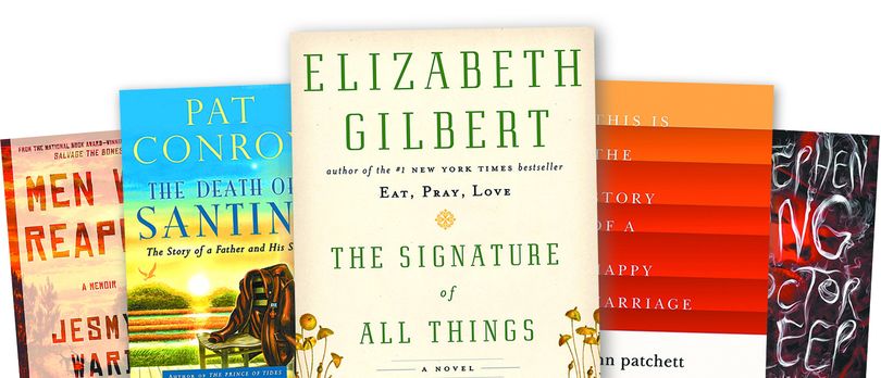 Jesmyn Ward’s memoir, nonfiction by Pat Conroy, new novels from Elizabeth Gilbert and Stephen King, and a memoir by Ann Patchett are among the books coming out this fall. (Associated Press)