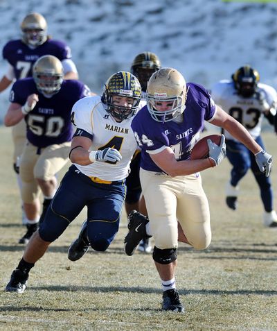 Tight end Bubba Bartlett set Carroll’s single-season receptions record. (Associated Press)