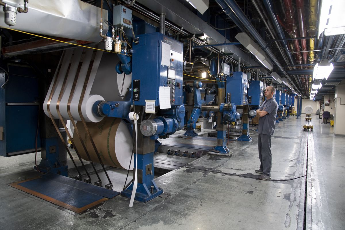 Goss Metro printing press in The SpokesmanReview production facility